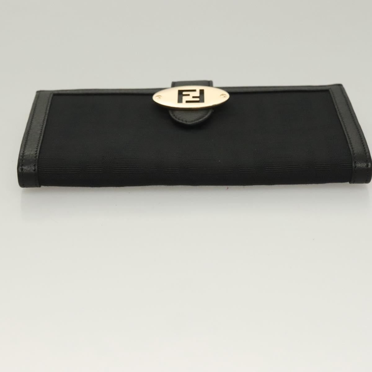 Fendi Vintage FF Flap Wallet Zucca canvas, BLACK, CANVAS, Wallets