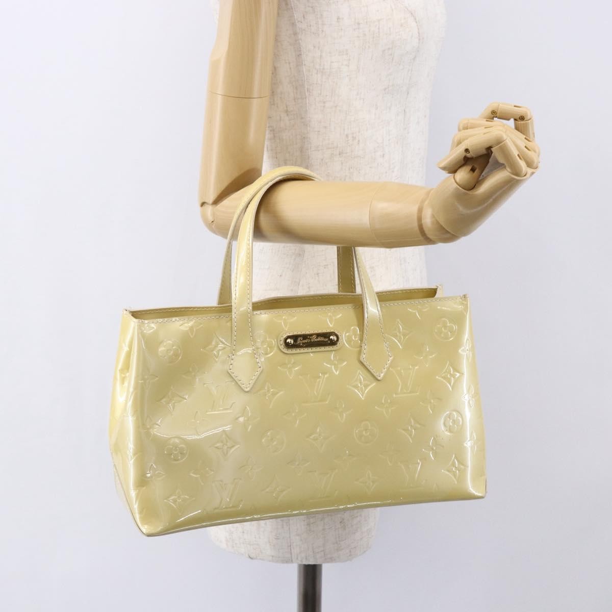 Louis Vuitton Wilshire Handbag Monogram Vernis, BEIGE, PATENT_LEATHER, Handbag