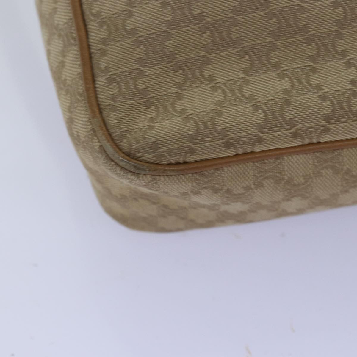 Celine Macadam Shoulder Bag Canvas, BEIGE, CANVAS, Shoulder bag