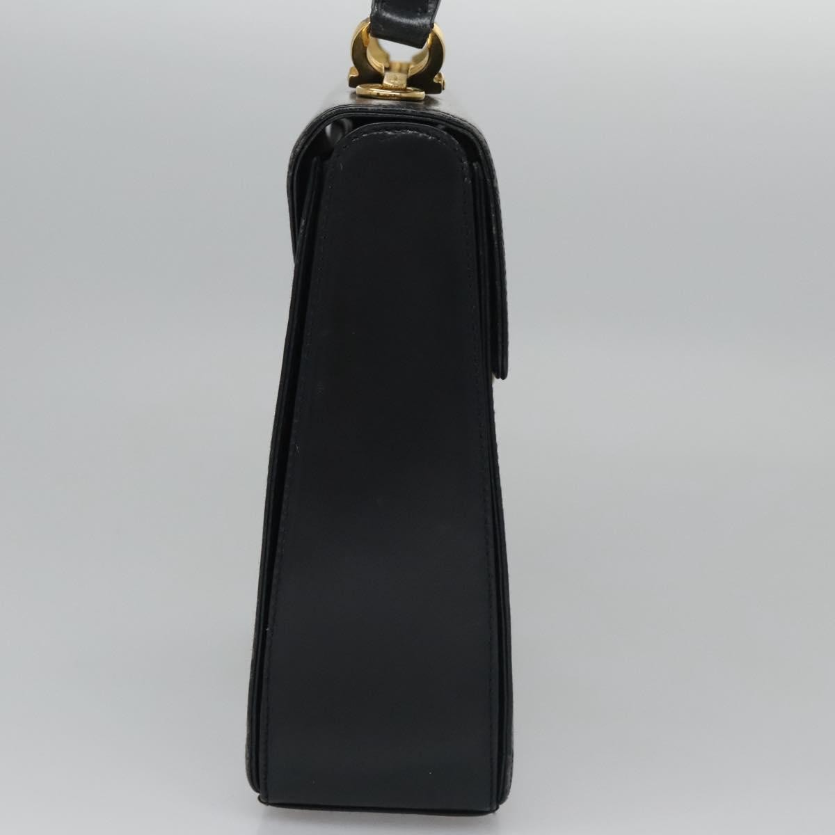 Salvatore Ferragamo Gancini Convertible Top Handle Bag Leather, BLACK, LEATHER, Handbag