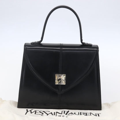 Saint Laurent Vintage Handbag Leather, BLACK, LEATHER, Handbag