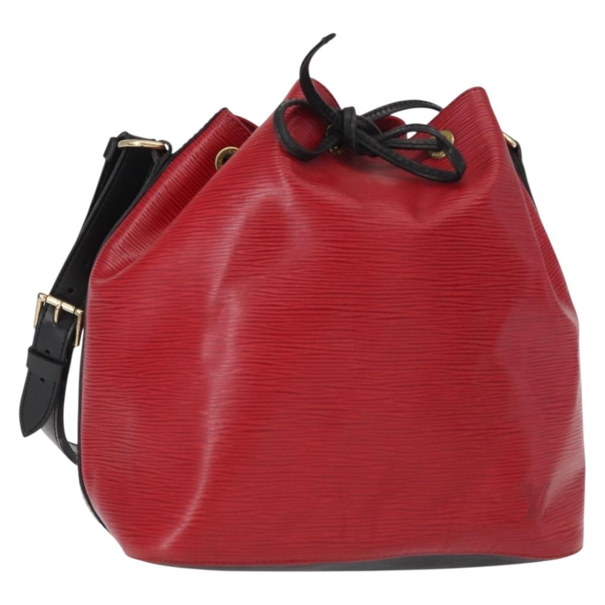 Louis Vuitton Bicolor Petit Noe Handbag Epi Leather, RED, LEATHER, Shoulder bag
