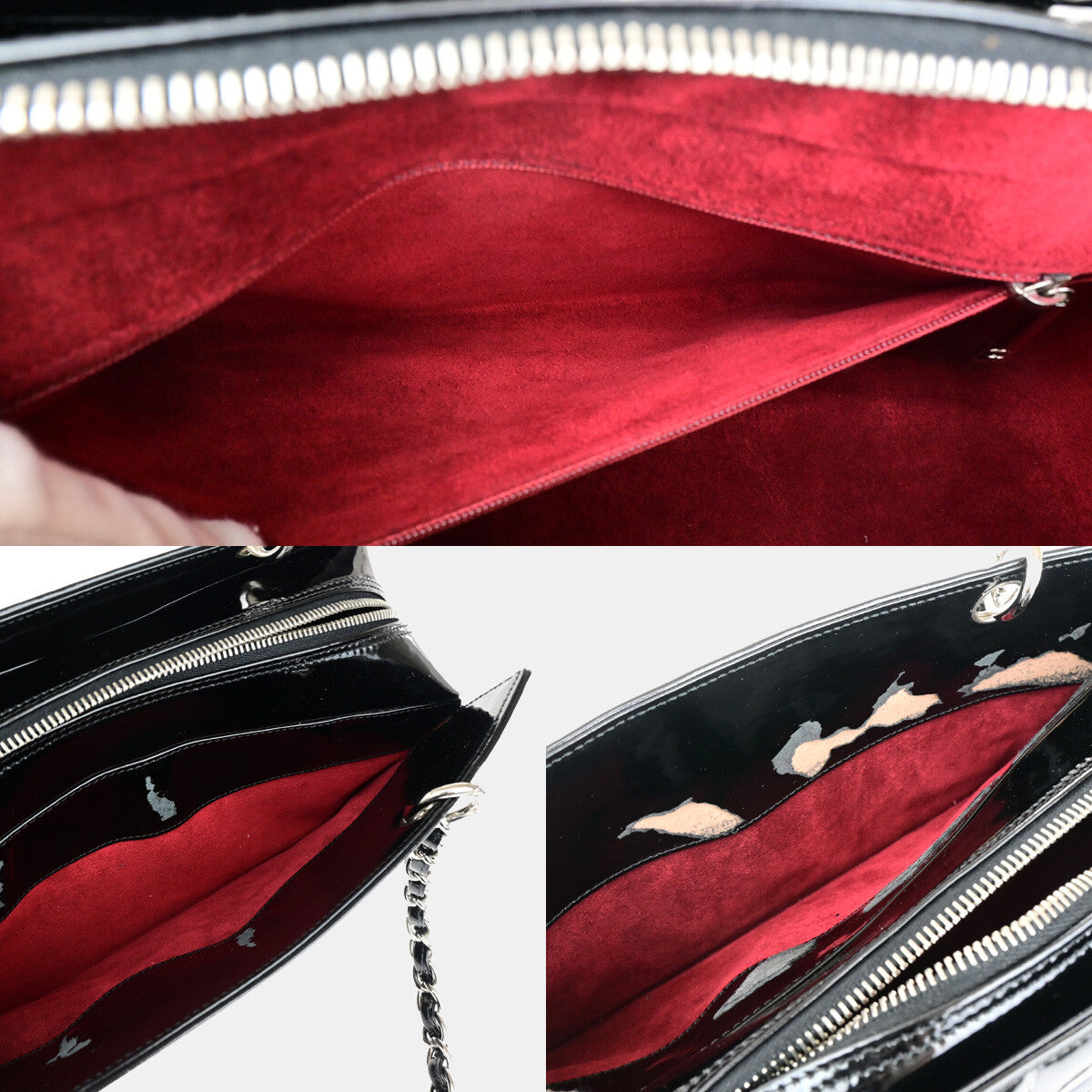 Chanel Chocolate Bar CC Zip Tote Quilted Patent, BLACK, PATENT_LEATHER, Shoulder bag