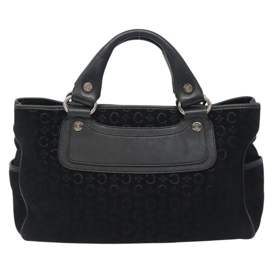 Celine Boogie Satchel Macadam, BLACK, CANVAS, Handbag