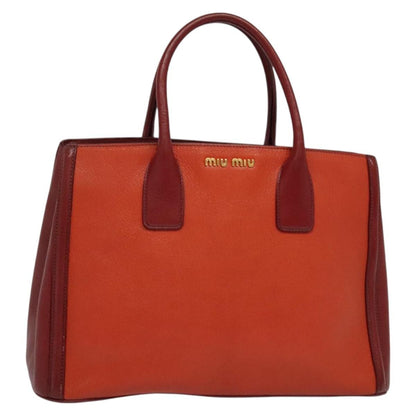 Miu Miu Zip Tote Leather, RED, LEATHER, Tote bag