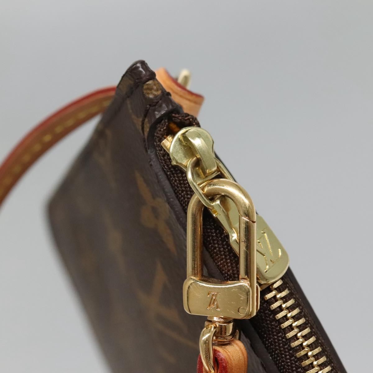 Louis Vuitton Neverfull Pochette Monogram Canvas, BROWN, CANVAS, Tote bag