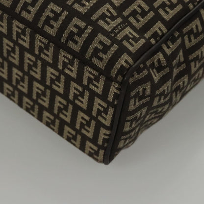 Fendi Vintage Flip Lock Tote Zucchino Canvas, BROWN, CANVAS, Tote bag