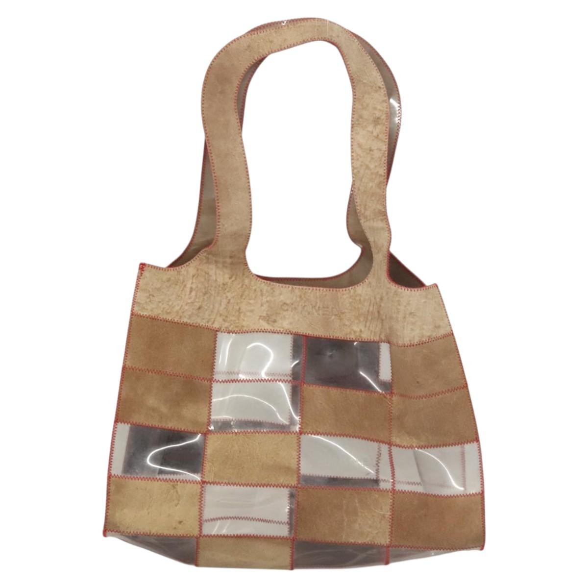 Chanel Naked Patchwork Tote PVC and Suede, BEIGE, SUEDE, Tote bag