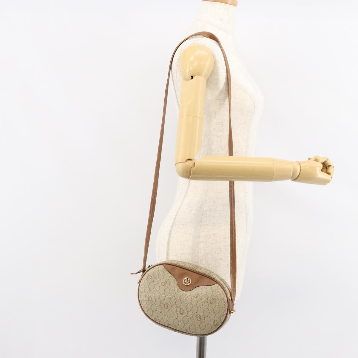 Christian Dior Vintage Honeycomb Shoulder Bag Canvas, BEIGE, CANVAS, Shoulder bag