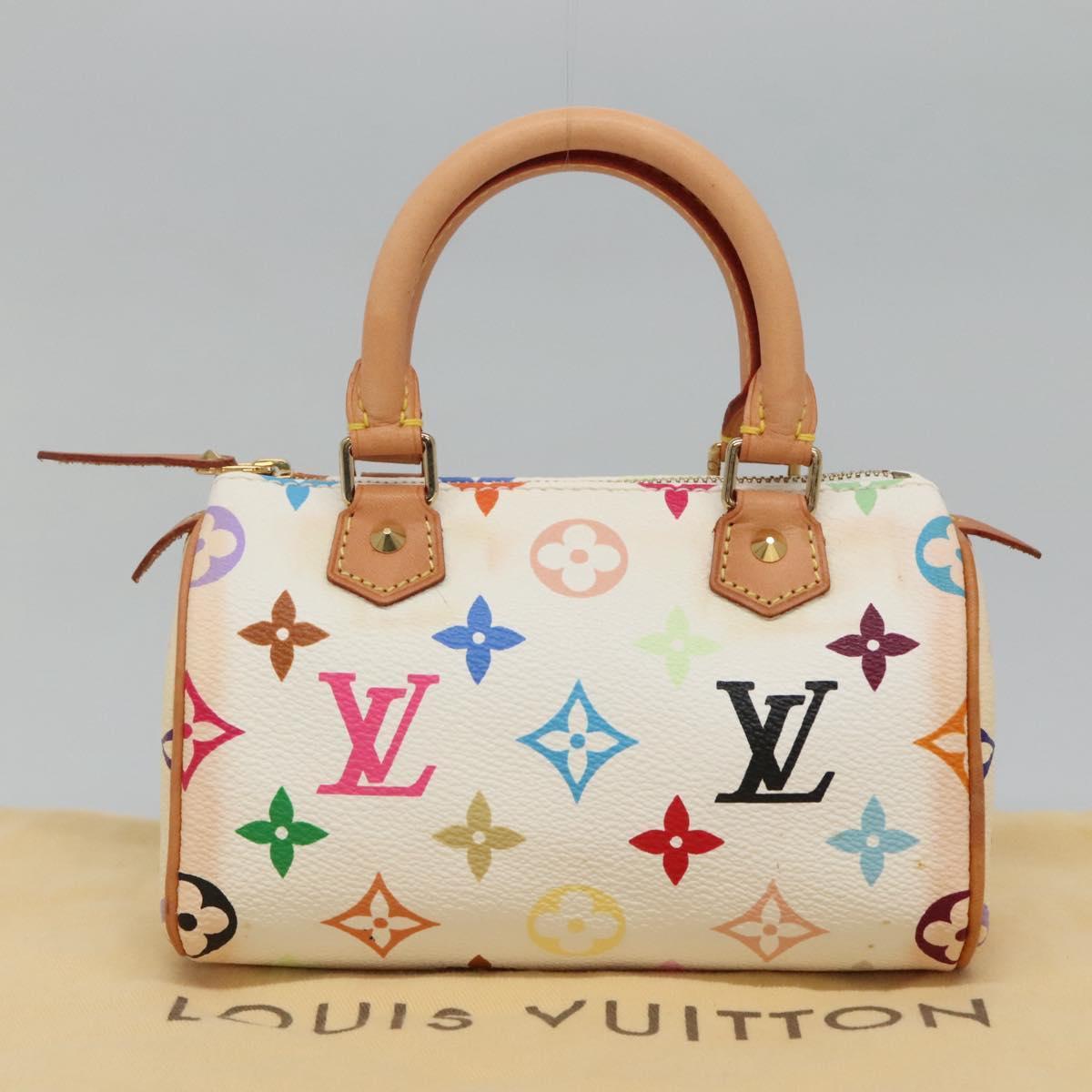 Louis Vuitton Speedy Mini HL Handbag Monogram Multicolor, WHITE, CANVAS, Handbag