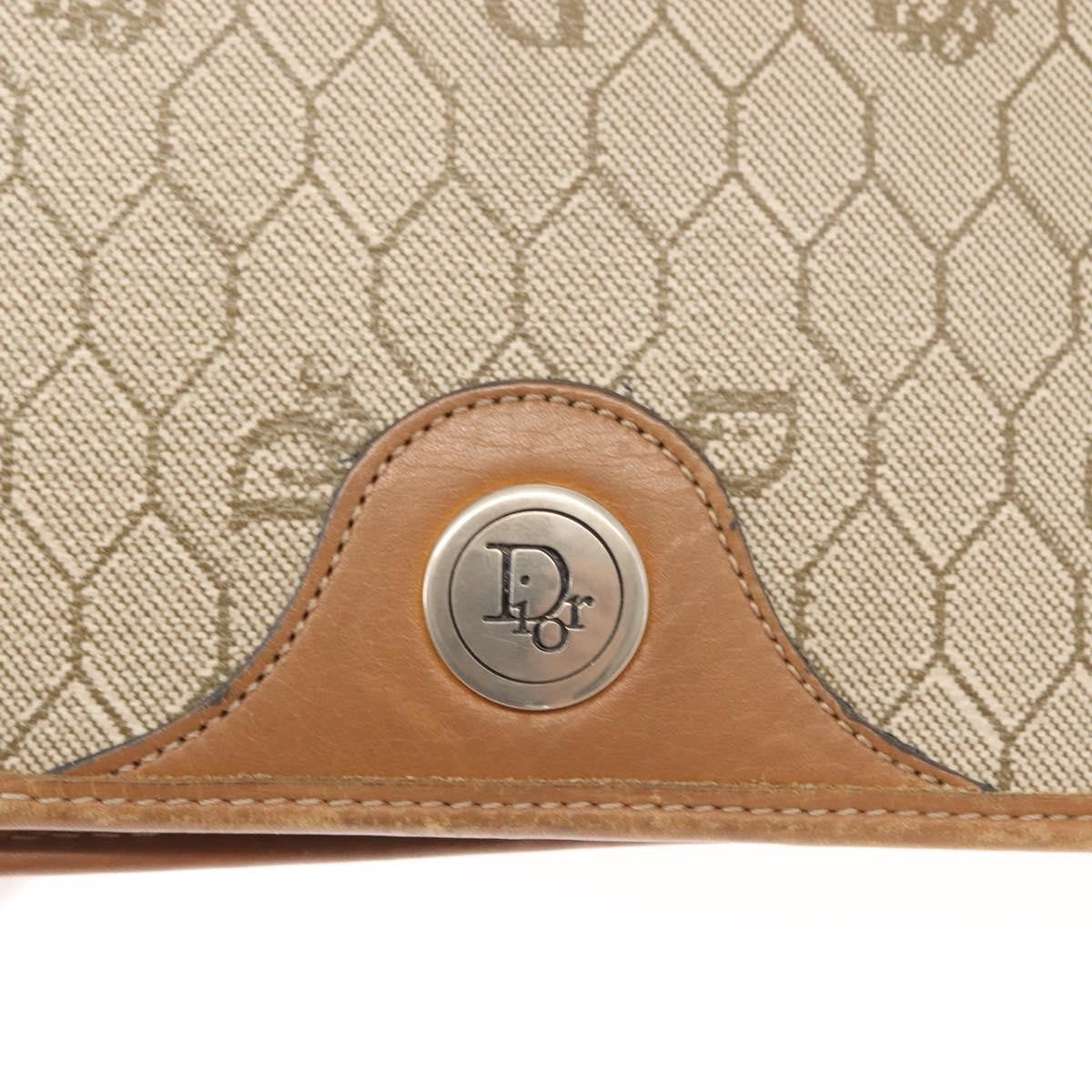 Christian Dior Vintage Honeycomb chain Canvas, BEIGE, CANVAS, Shoulder bag