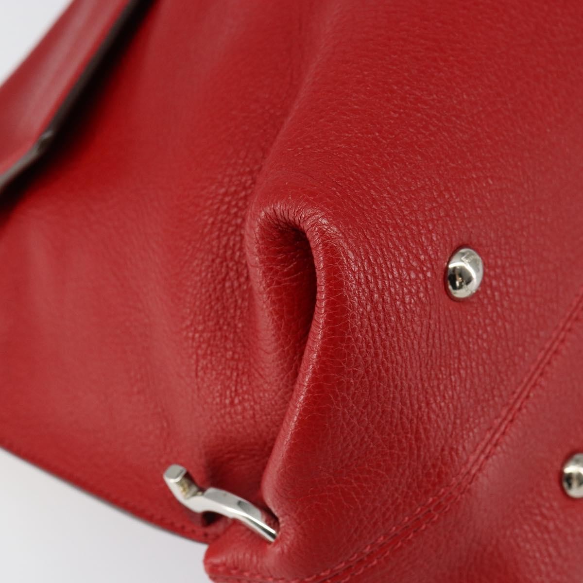 Salvatore Ferragamo Sofia Satchel Grainy Leather, RED, LEATHER, Handbag