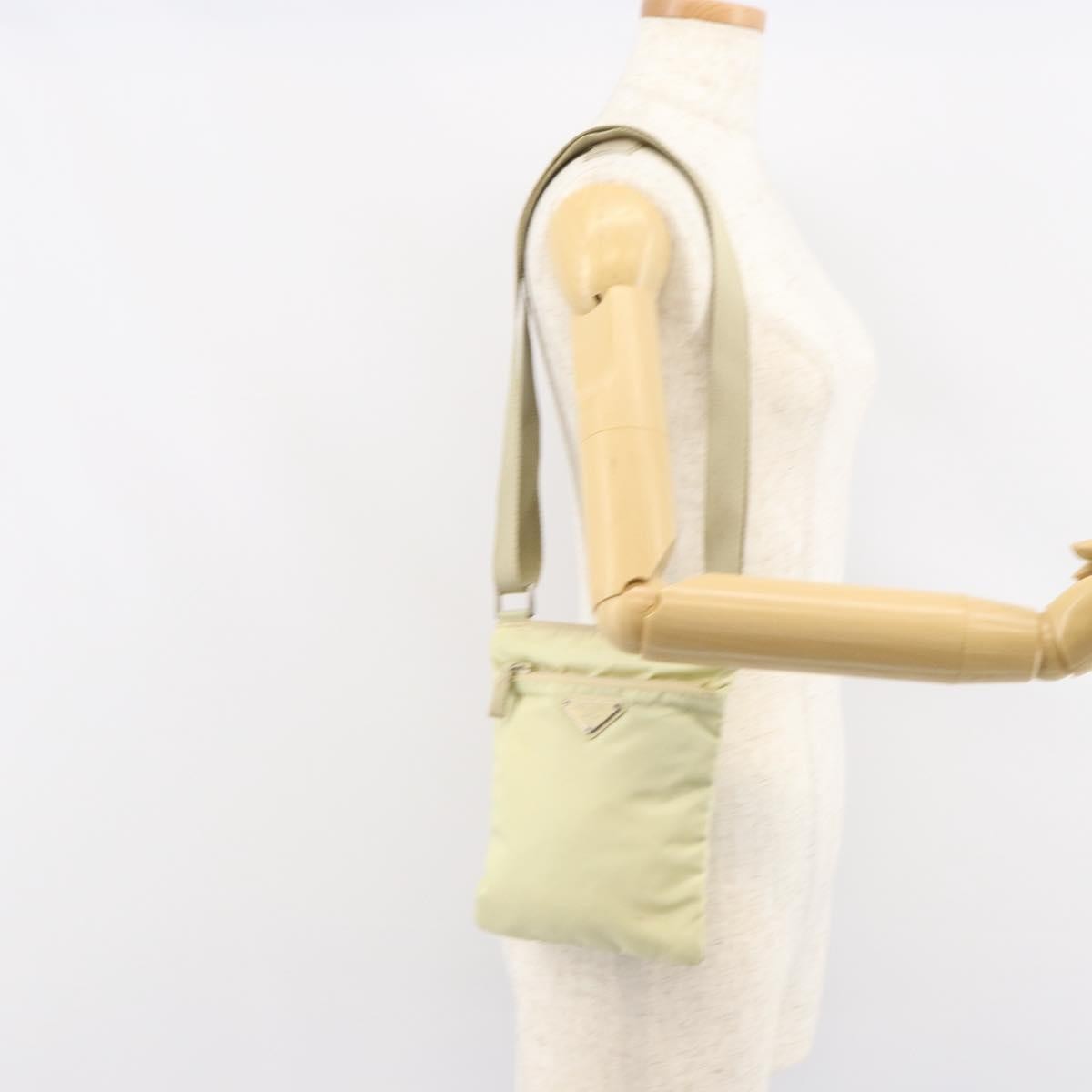 Prada Flat Messenger Tessuto, SILVER, NYLON, Shoulder bag