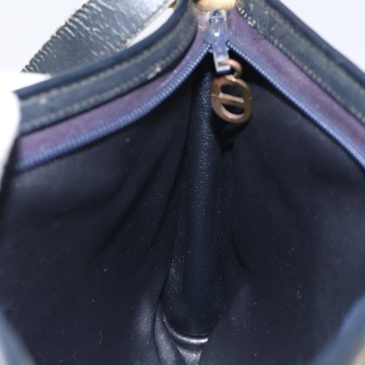 Christian Dior Vintage Trotter Shoulder Bag Canvas, NAVY, CANVAS, Shoulder bag