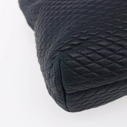 Bally Vintage Chain Shoulder Bag Quilted Leather, NAVY, LEATHER, Shoulder bag