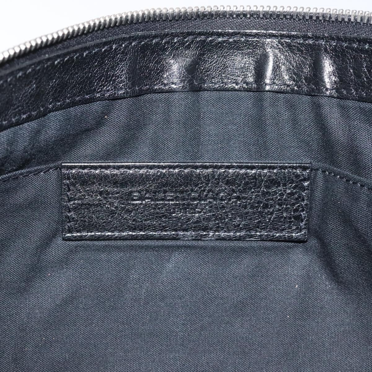 Balenciaga Classic City Clip Pouch Leather, BLACK, LEATHER, Clutche & pouche