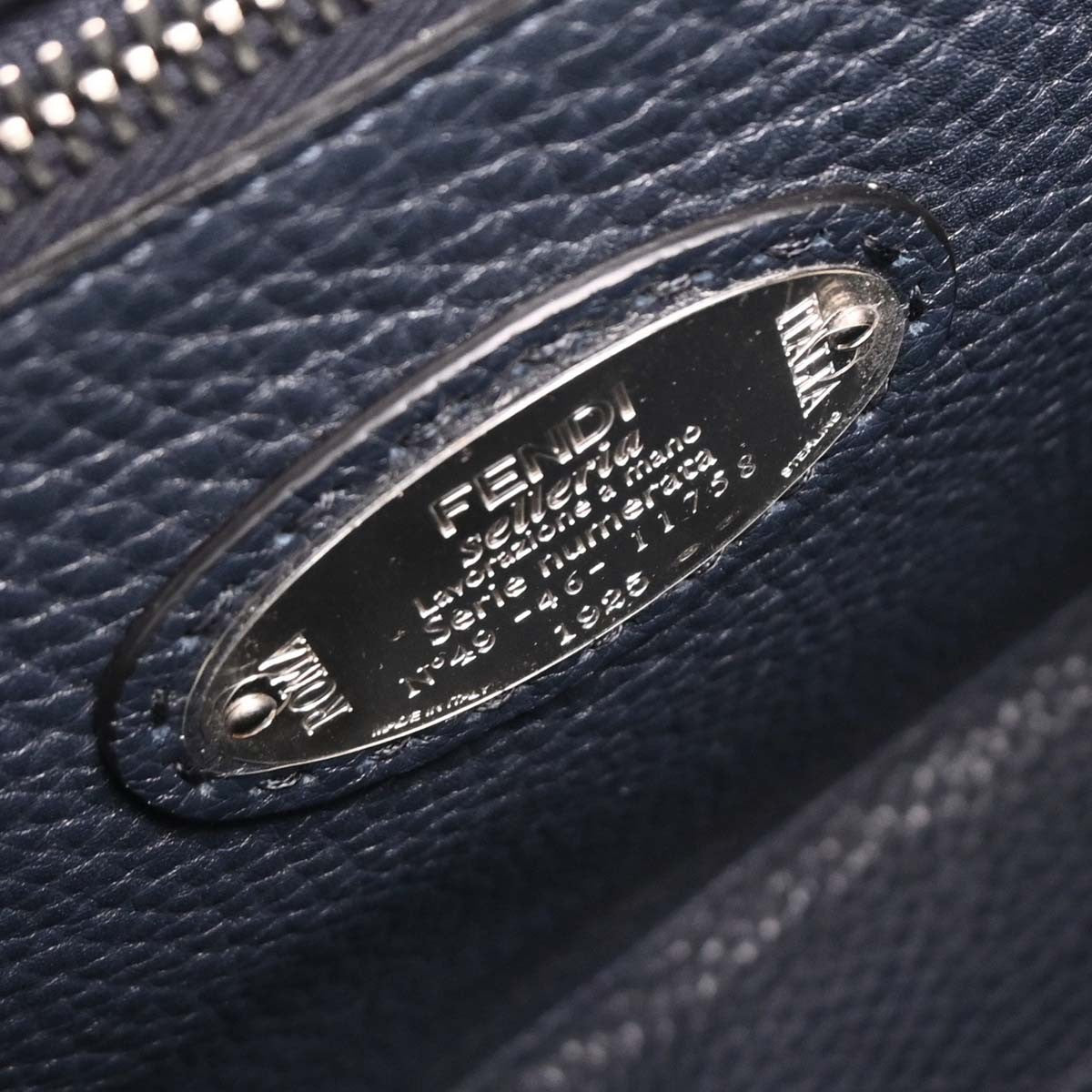 Fendi Faces Selleria Peekaboo Bag Leather, GRAY, LEATHER, Handbag