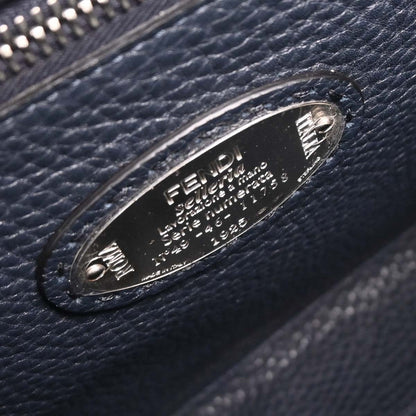 Fendi Faces Selleria Peekaboo Bag Leather, GRAY, LEATHER, Handbag