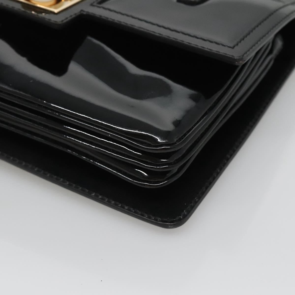 Salvatore Ferragamo Gancini handbag Patent leather, BLACK, PATENT_LEATHER, Handbag