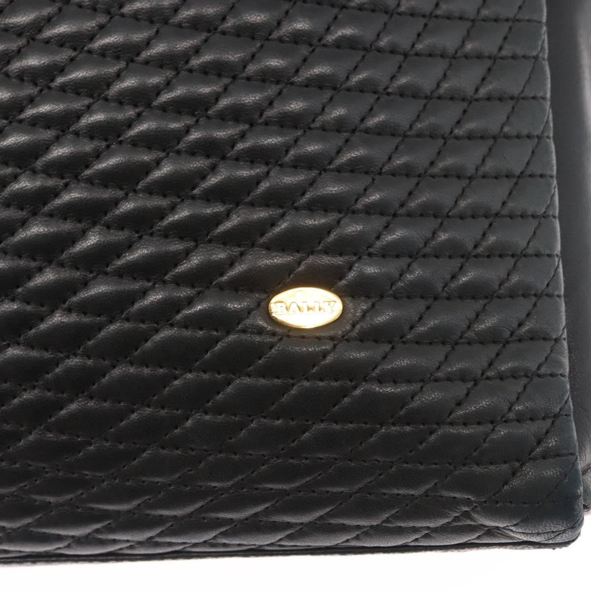 Bally Vintage Tote Bag Quilted Leather, BLACK, LEATHER, Tote bag