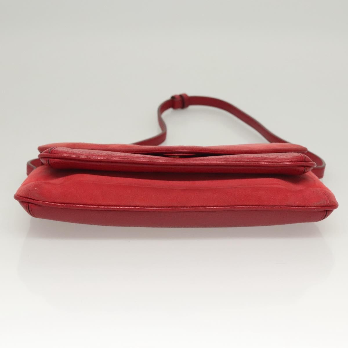 Loewe Anagram Shoulder Bag Leather, RED, SUEDE, Shoulder bag