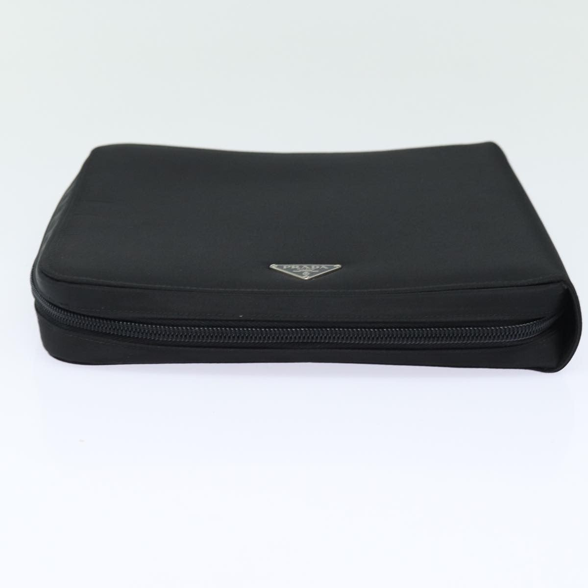 Prada MiniDisc pouch Nylon, BLACK, NYLON, Clutche & pouche