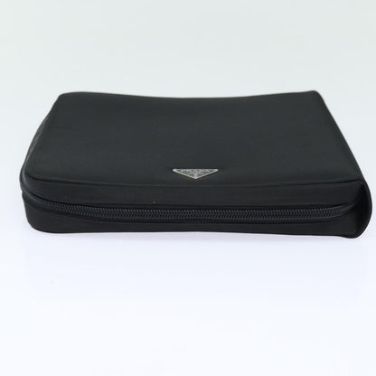 Prada MiniDisc pouch Nylon, BLACK, NYLON, Clutche & pouche