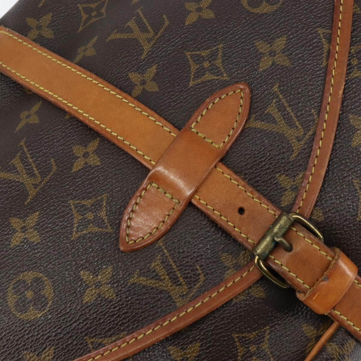 Louis Vuitton Saumur Handbag Monogram Canvas, BROWN, CANVAS, Shoulder bag