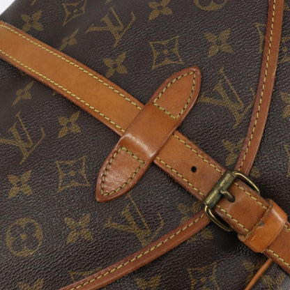 Louis Vuitton Saumur Handbag Monogram Canvas, BROWN, CANVAS, Shoulder bag