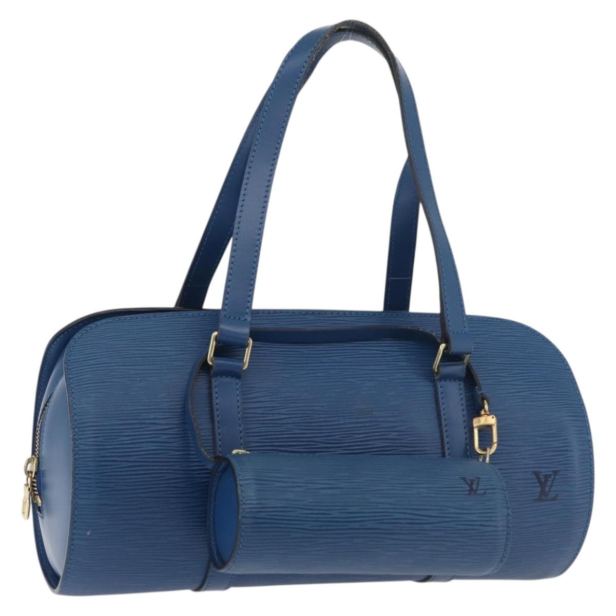 Louis Vuitton Soufflot Handbag Epi Leather, Blue, Leather, Handbag