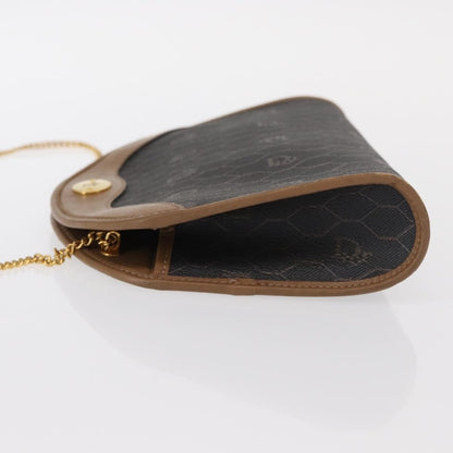 Christian Dior Vintage Honeycomb Shoulder Bag Canvas and Leather, BLACK, CANVAS, Shoulder bag