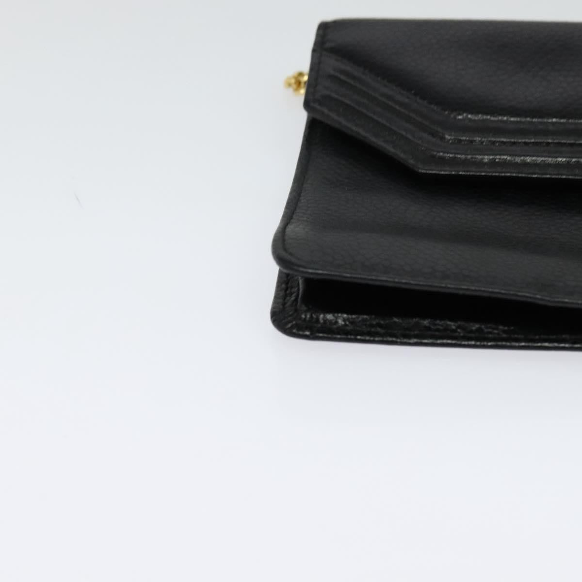 Christian Dior Vintage Chain Flap Shoulder Bag Leather, BLACK, LEATHER, Shoulder bag