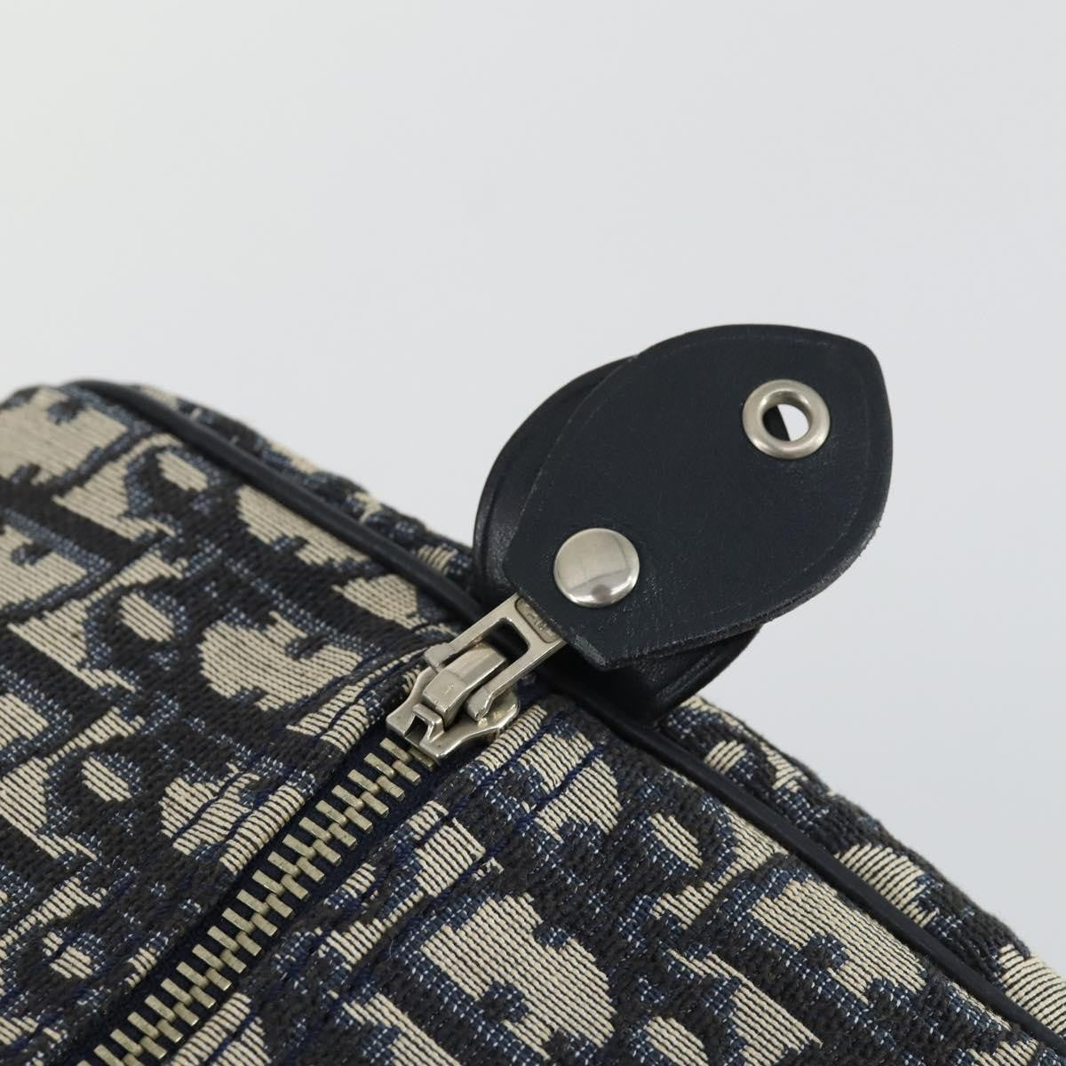 Christian Dior Vintage Trotter Boston Bag Canvas, NAVY, CANVAS, Travel bag