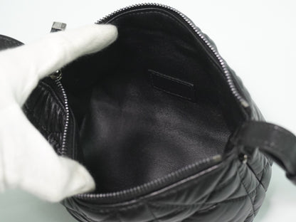 Christian Dior DiorTravel Nomad Pouch Macrocannage Quilt Calfskin, Black, Leather, Clutch