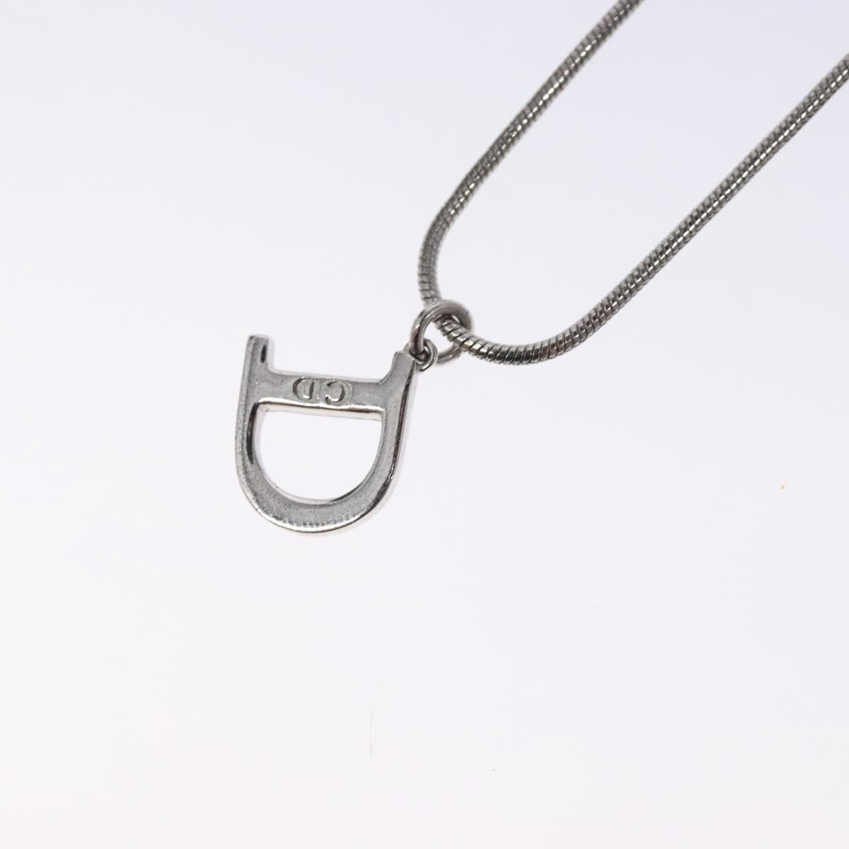 Christian Dior D logo Pendant Necklace Metal, SILVER, METAL, Necklace