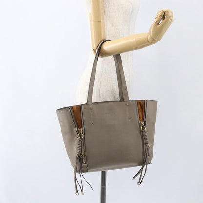 Chloe Milo Shopping Tote Leather, BEIGE, LEATHER, Tote bag