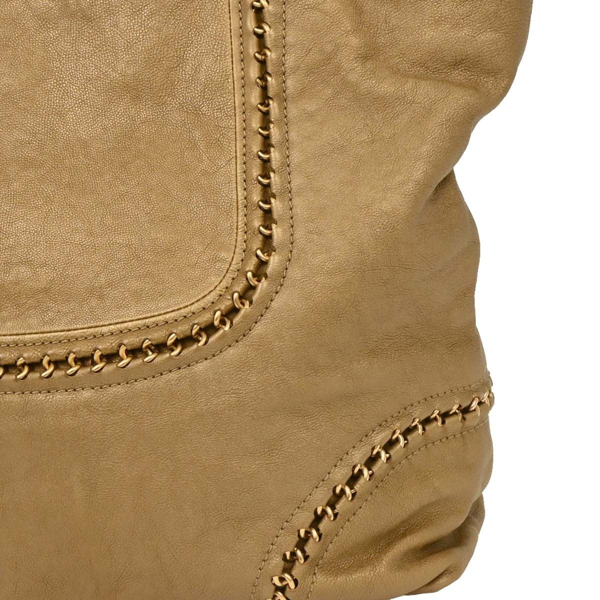 Chanel Luxe Ligne Zipped Tote Leather, GOLD, LEATHER, Tote bag