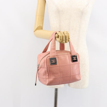Chanel Chocolate Bar CC Bowler Bag Caviar skin, PINK, LEATHER, Handbag