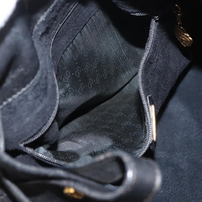 Gucci Vintage Drawstring Shoulder Bag Leather, BLACK, LEATHER, Shoulder bag