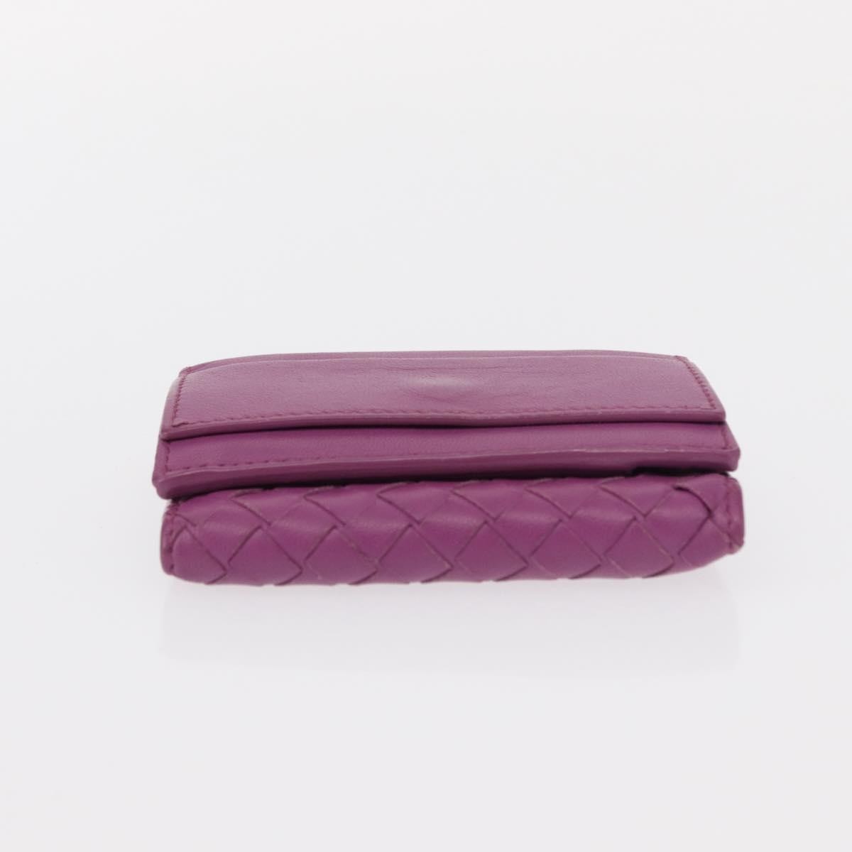 Bottega Veneta Trifold Wallet Intrecciato Leather, PURPLE, LEATHER, Wallets