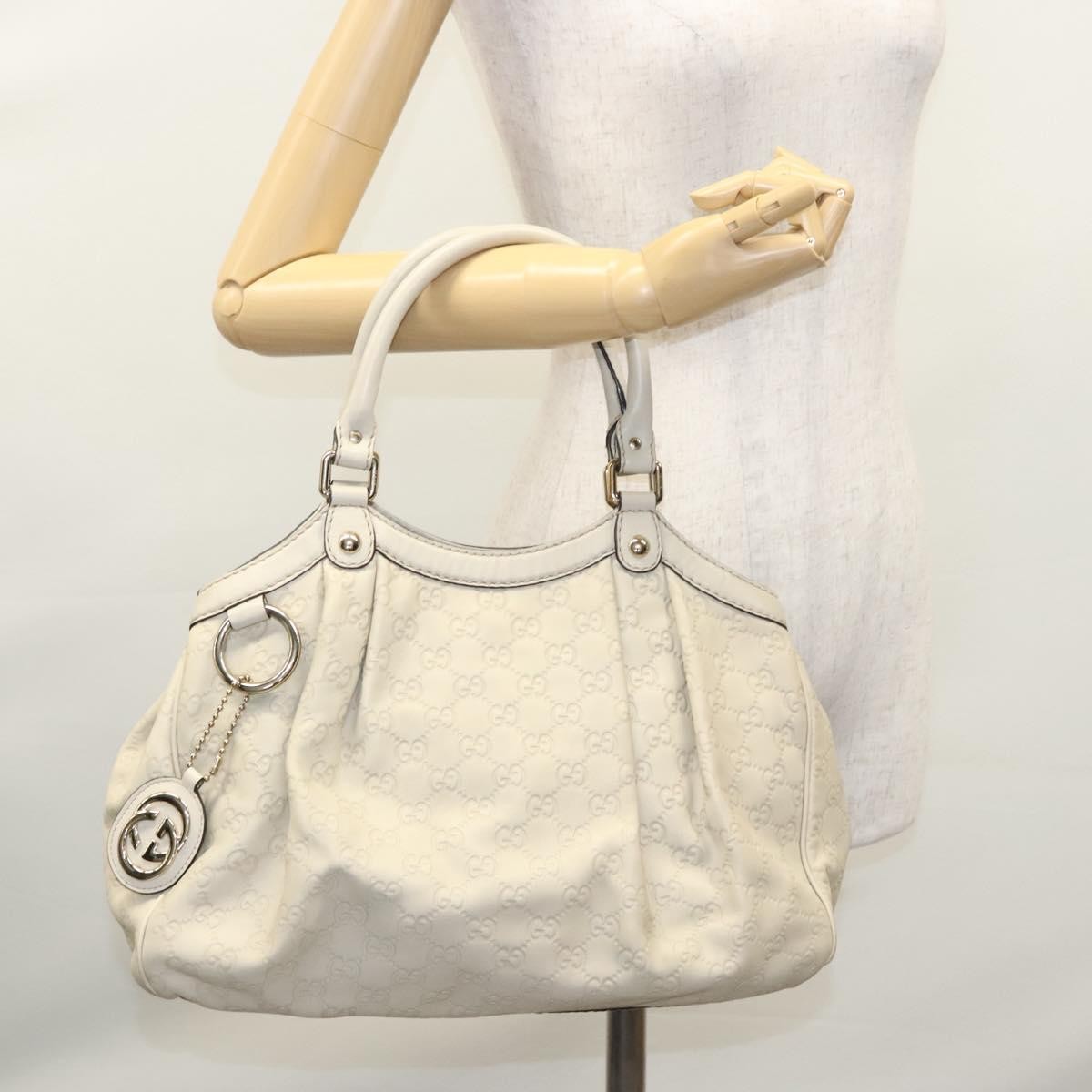Gucci Sukey Tote Leather, WHITE, LEATHER, Handbag