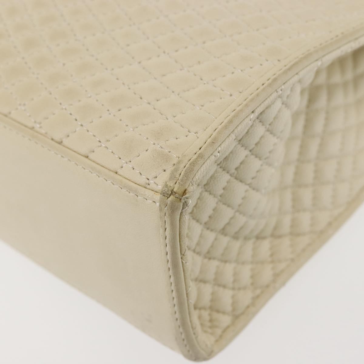 Bally Vintage Handbag Quilted Leather, BEIGE, LEATHER, Handbag