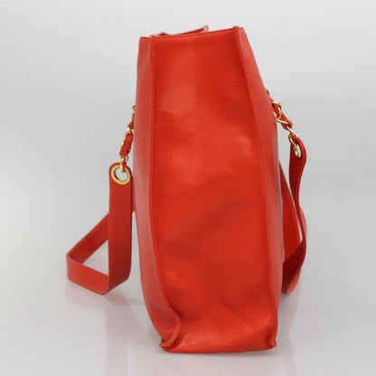 Chanel Grand Shopping Tote Quilted Calfskin, ORANGE, LEATHER, Tote bag