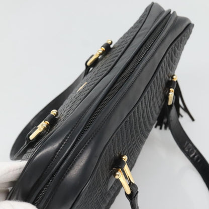 Bally Vintage Handbag Quilted Leather, Black, Leather, Handbag