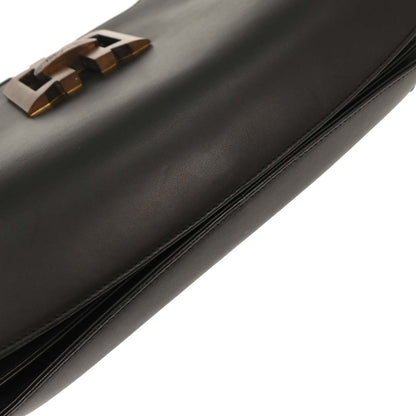 Salvatore Ferragamo Vintage Shoulder Bag Leather, BLACK, LEATHER, Shoulder bag