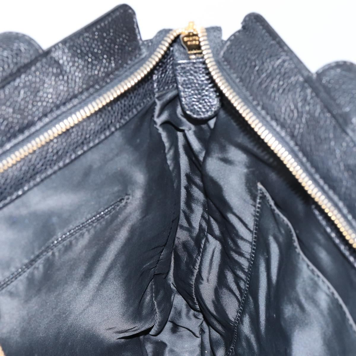 Chanel Vintage Logo Tote Caviar, BLACK, LEATHER, Tote bag