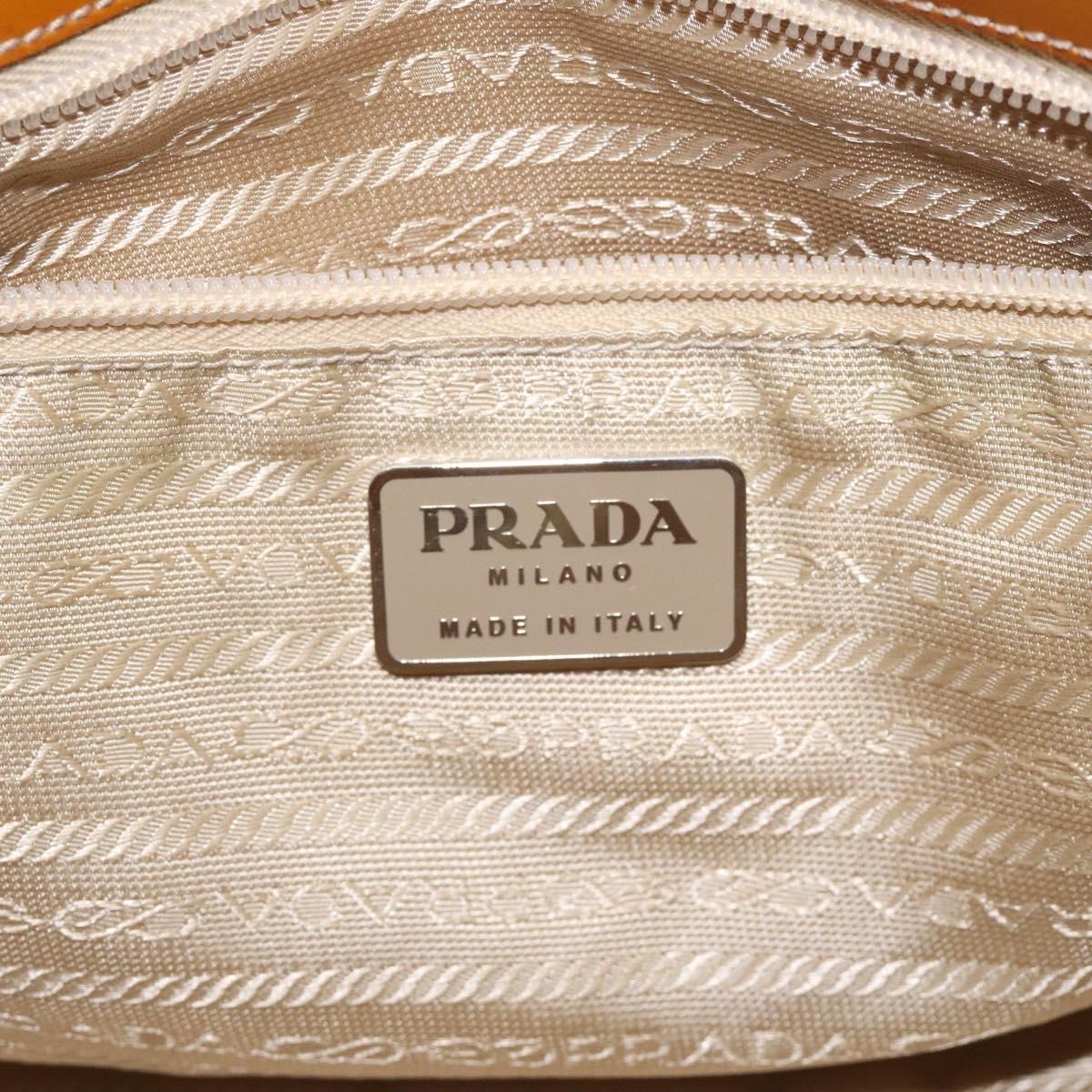 Prada Vintage Shoulder Bag Nylon and Patent Leather, BEIGE, NYLON, Shoulder bag