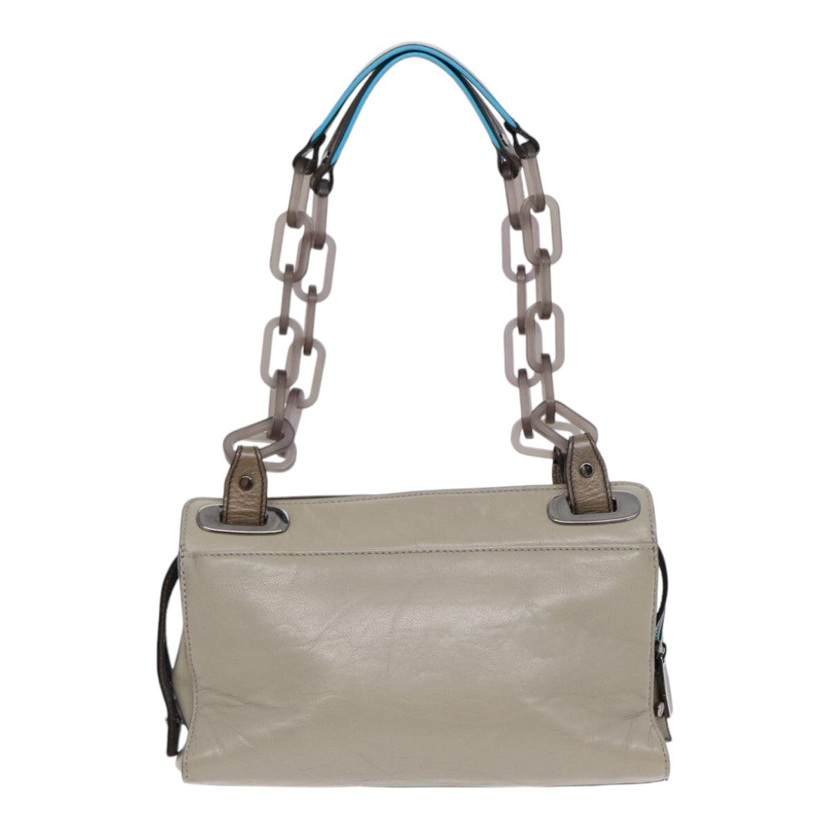 Balenciaga Cherche Midi Chain Shoulder Bag Leather, GRAY, LEATHER, Shoulder bag