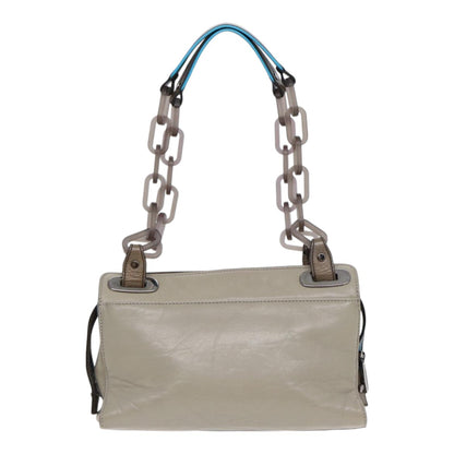 Balenciaga Cherche Midi Chain Shoulder Bag Leather, GRAY, LEATHER, Shoulder bag
