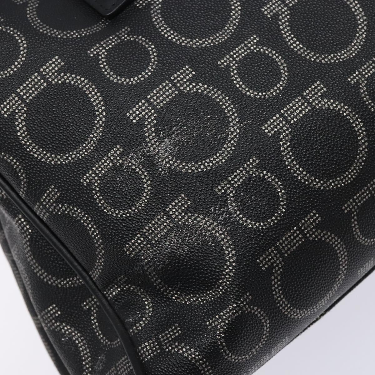 Salvatore Ferragamo Gancini Tote PVC Leather, BLACK, PVC, Tote bag